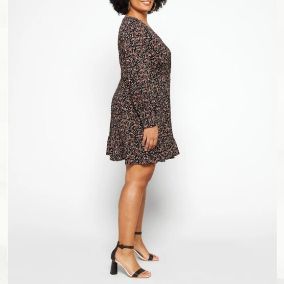 Kaileigh Pamela Knit Faux Wrap Dress, Size 2X - Picture 2 of 14